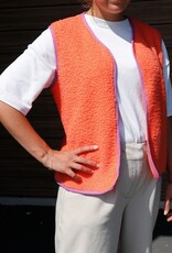 Teddy fleece boucle dubbelzijdig tangerine