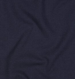 Jersey katoen  uni  marine blauw