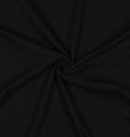 Jersey katoen  uni  zwart