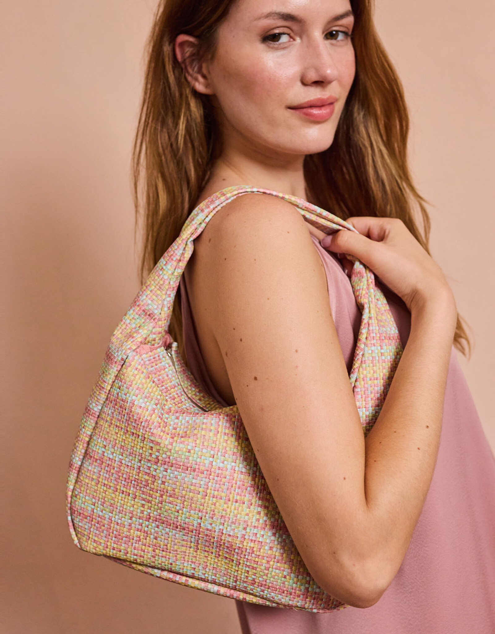 Imitatieleder multicolor print pastel colors op 70cm hoogte