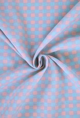 Seersucker Vichy Gingham blauw/rose