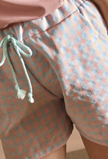 Seersucker Vichy Gingham blauw/rose