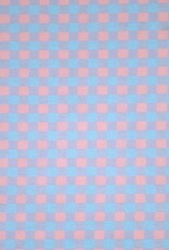 Seersucker Vichy Gingham blauw/rose