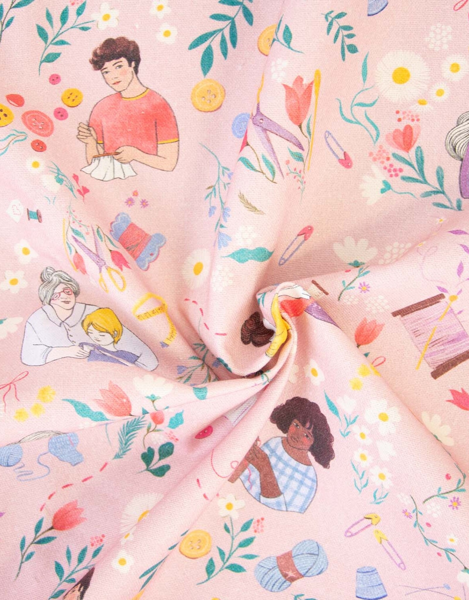 Canvas Happy Sewing Handmade rose