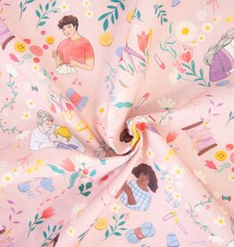 Canvas Happy Sewing Handmade rose