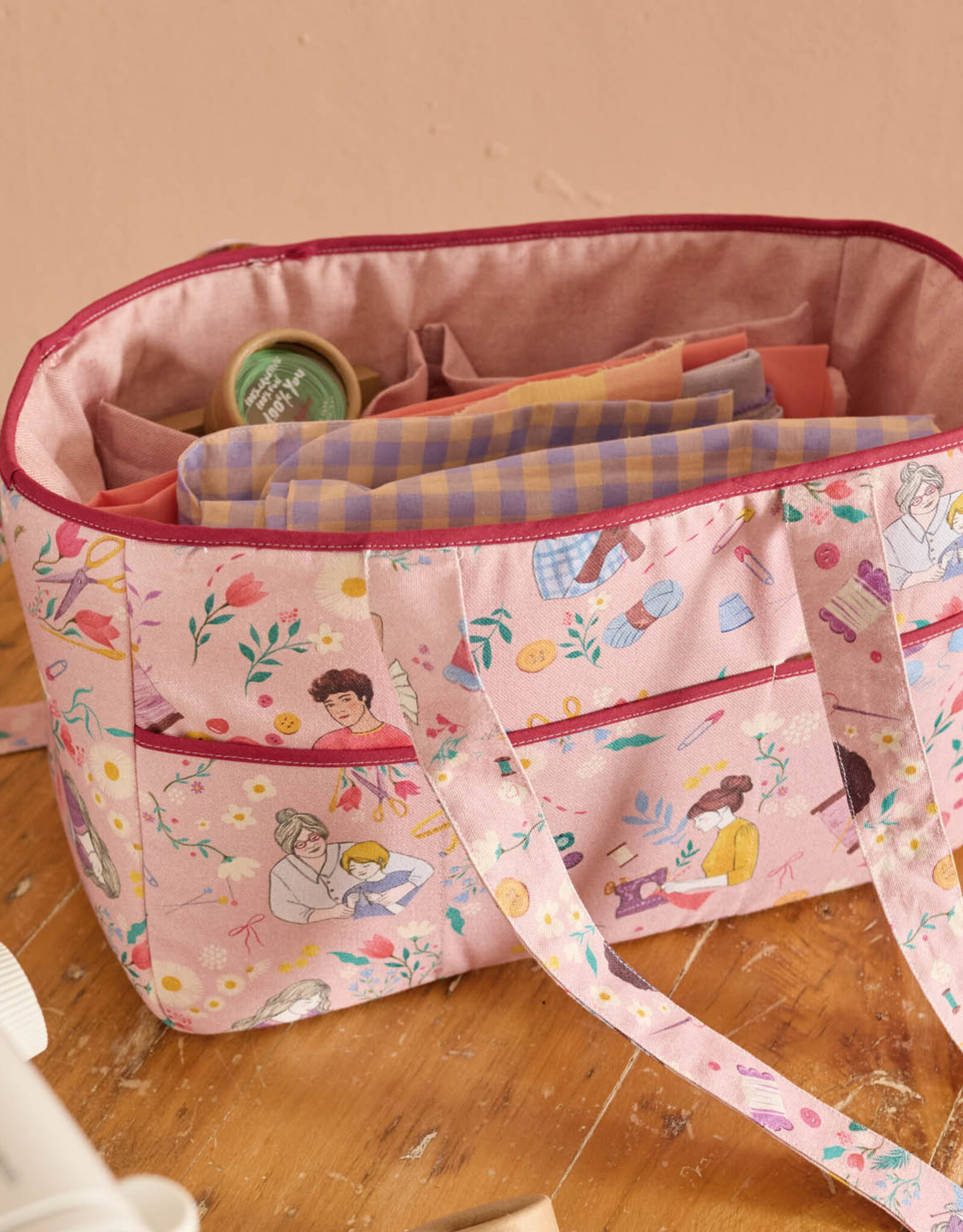 Canvas Happy Sewing Handmade rose