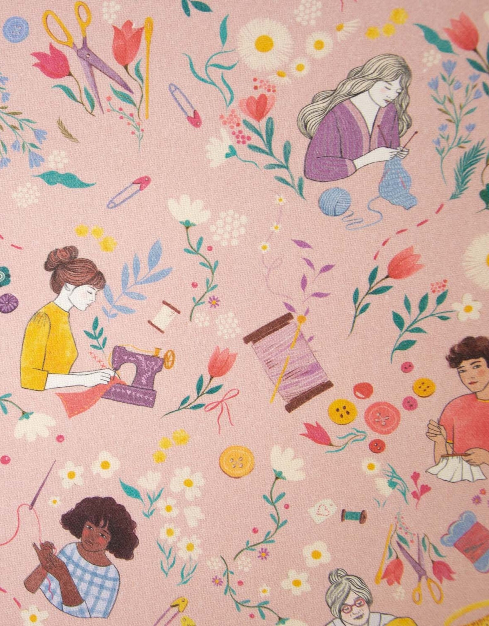 Canvas Happy Sewing Handmade rose