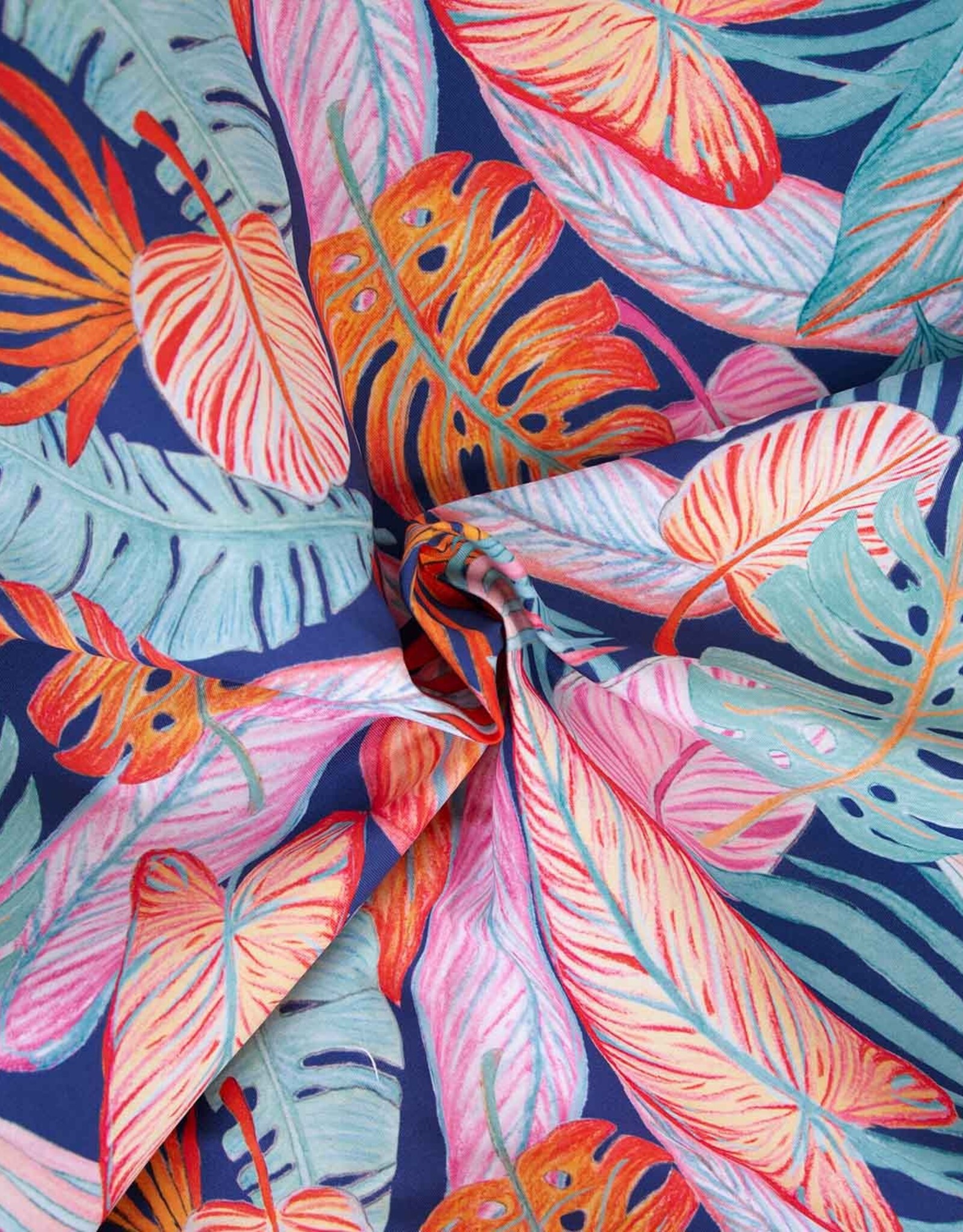 Swim short stof bladerprint navy