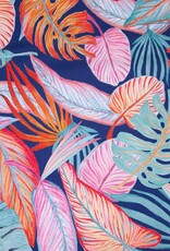 Swim short stof bladerprint navy