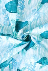 Swim short stof schildpad turtle turquoise