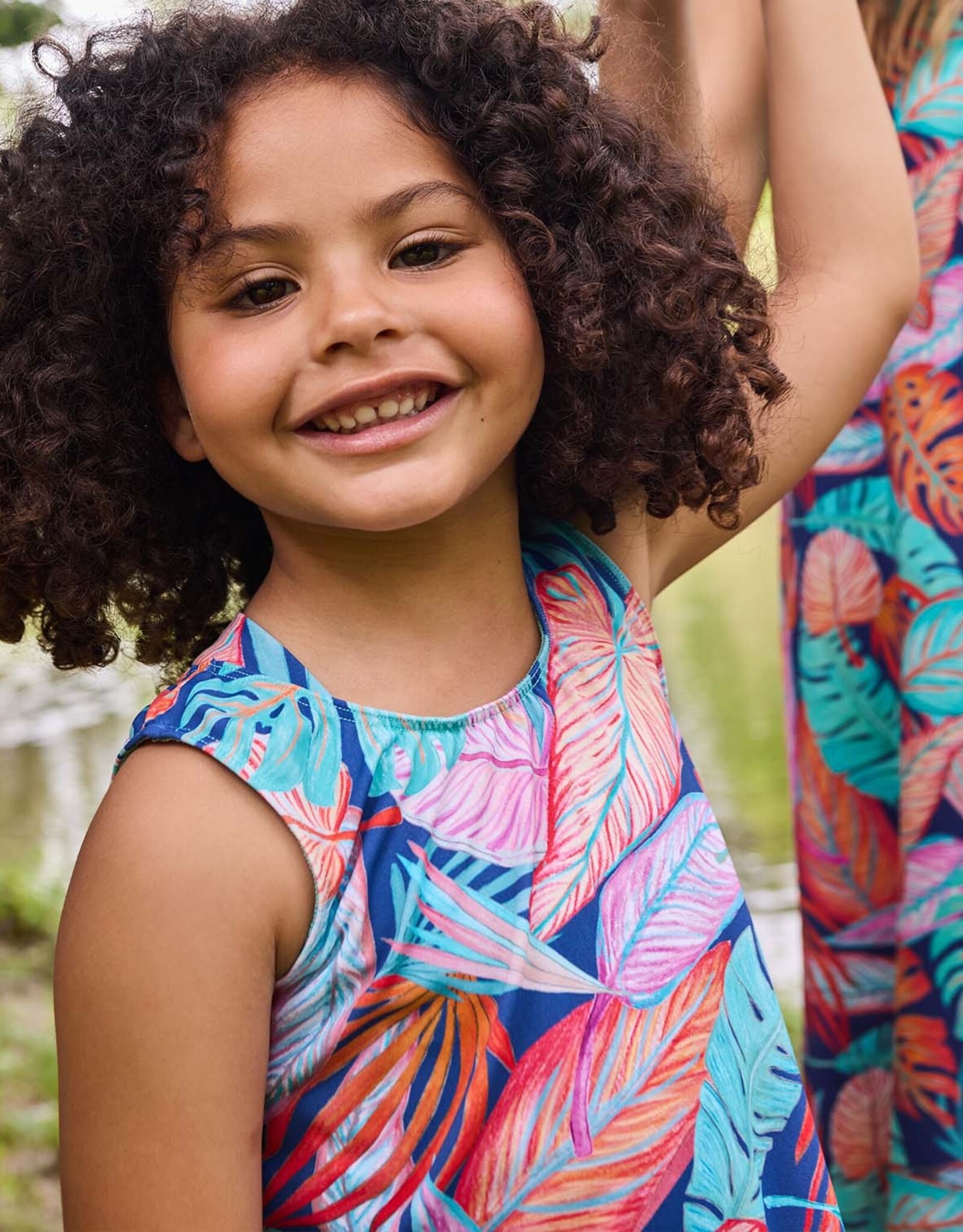 Lycra badpakkenstof bladerprint navy