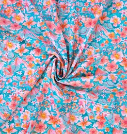 Lycra badpakkenstof floraal print