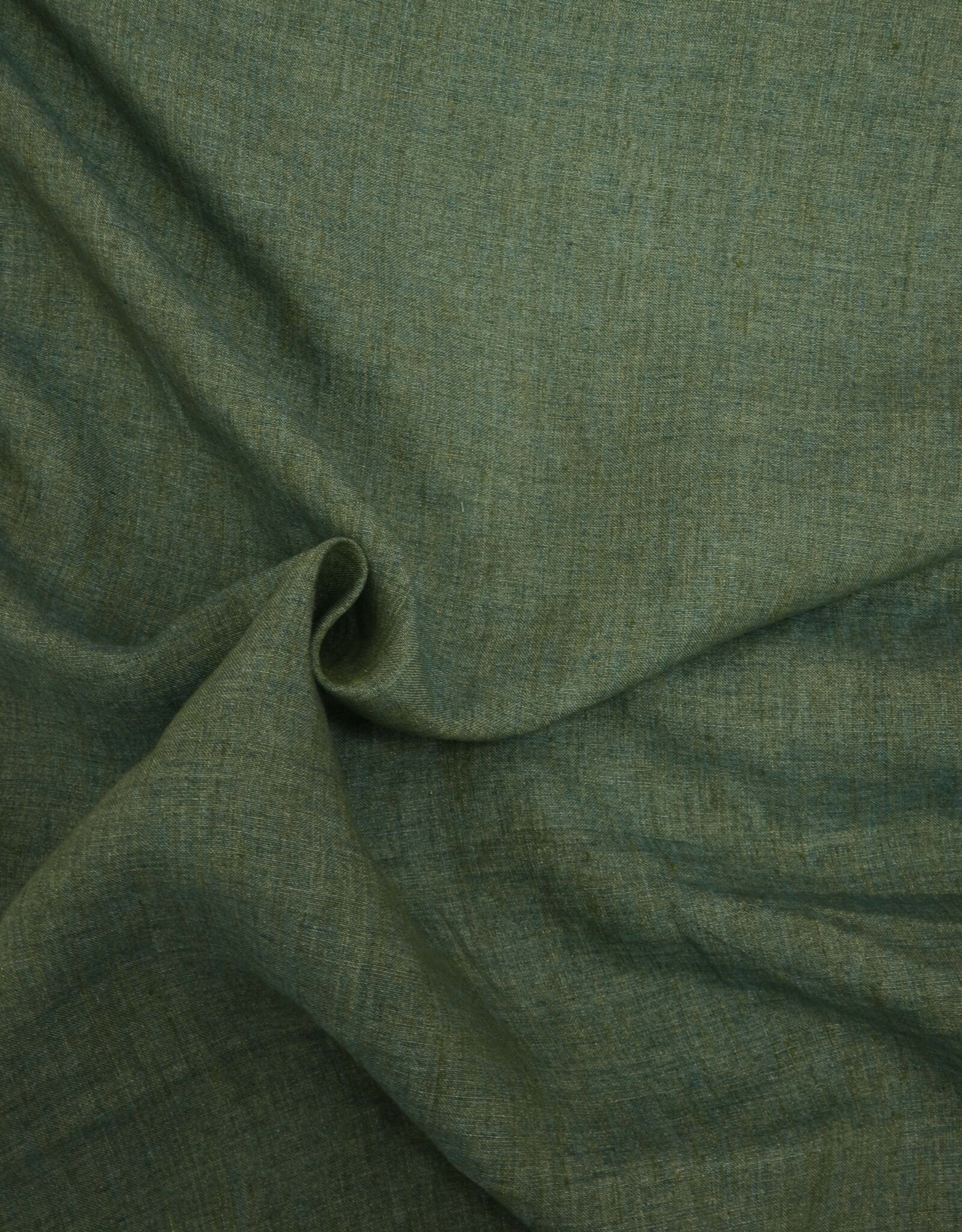 Tweekleurig linnen doorgekleurd groen/petrol