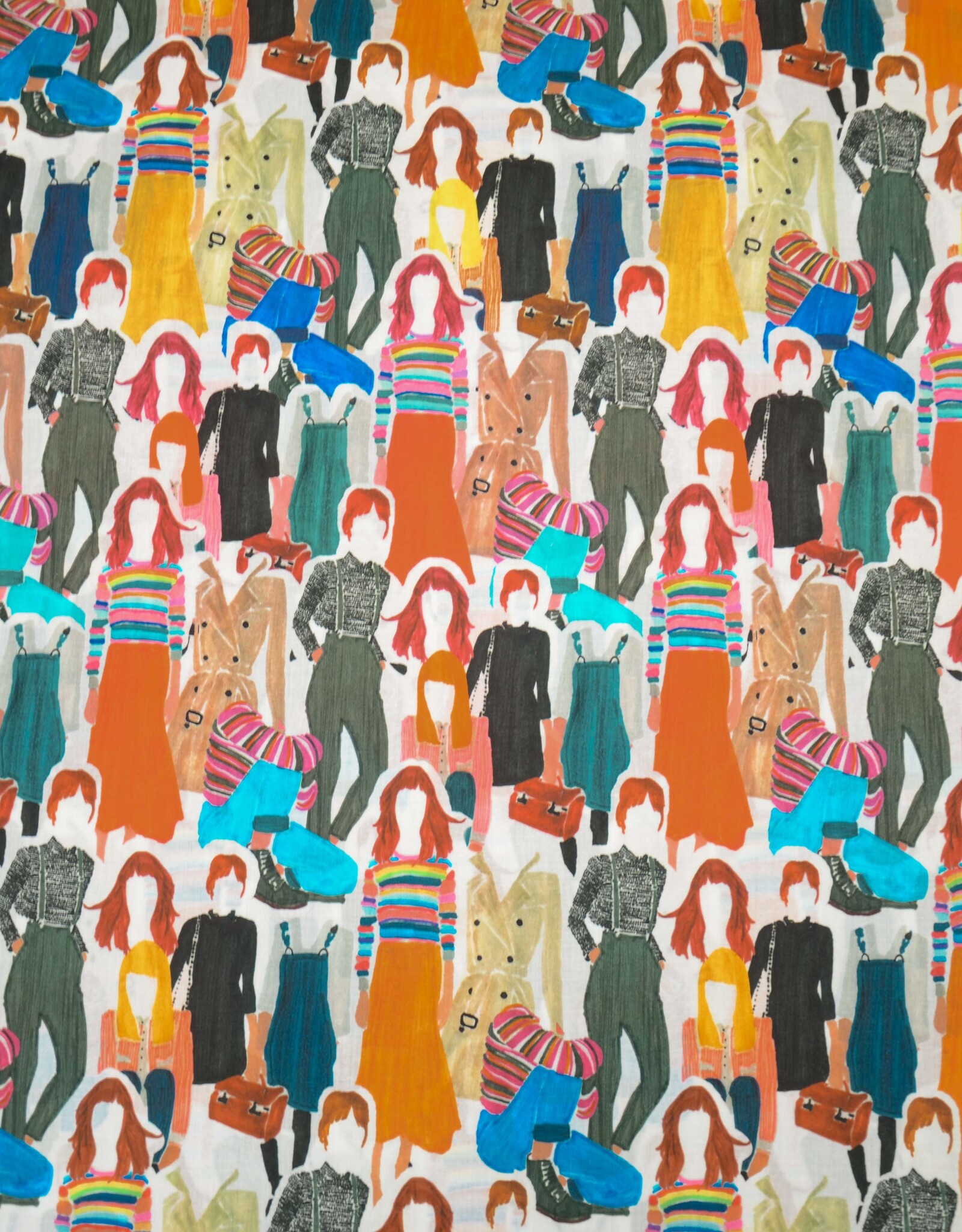 Batist katoen People are people veelkleurig