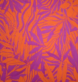 Viscose met glanzend effect 2-tone New Wave fuchsia/oranje - Fashion Trends