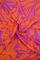 Viscose met glanzend effect 2-tone New Wave fuchsia/oranje - Fashion Trends