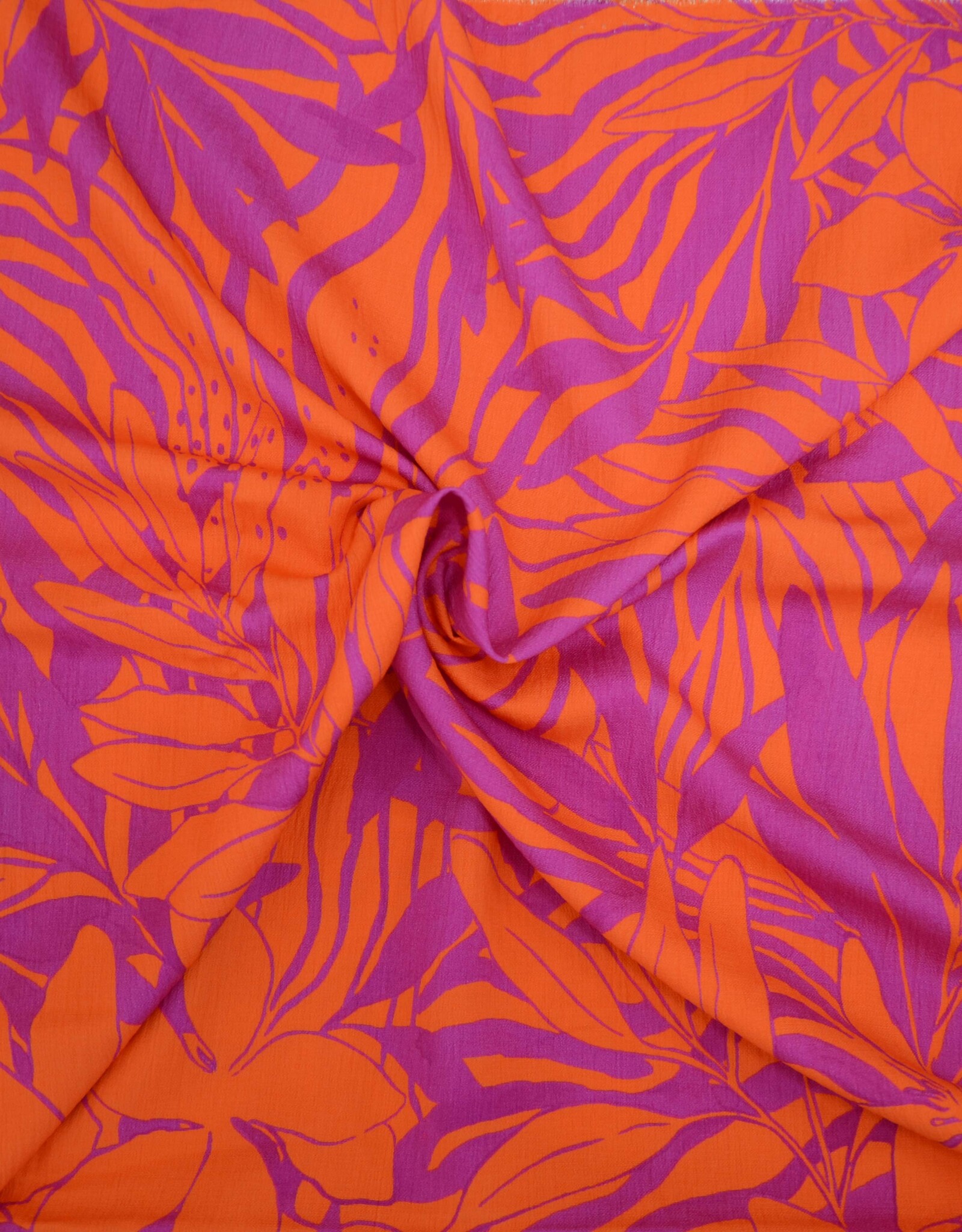 Viscose met glanzend effect 2-tone New Wave fuchsia/oranje - Fashion Trends