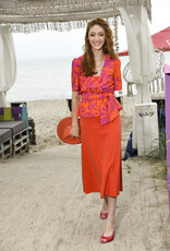 Viscose met glanzend effect 2-tone New Wave fuchsia/oranje - Fashion Trends