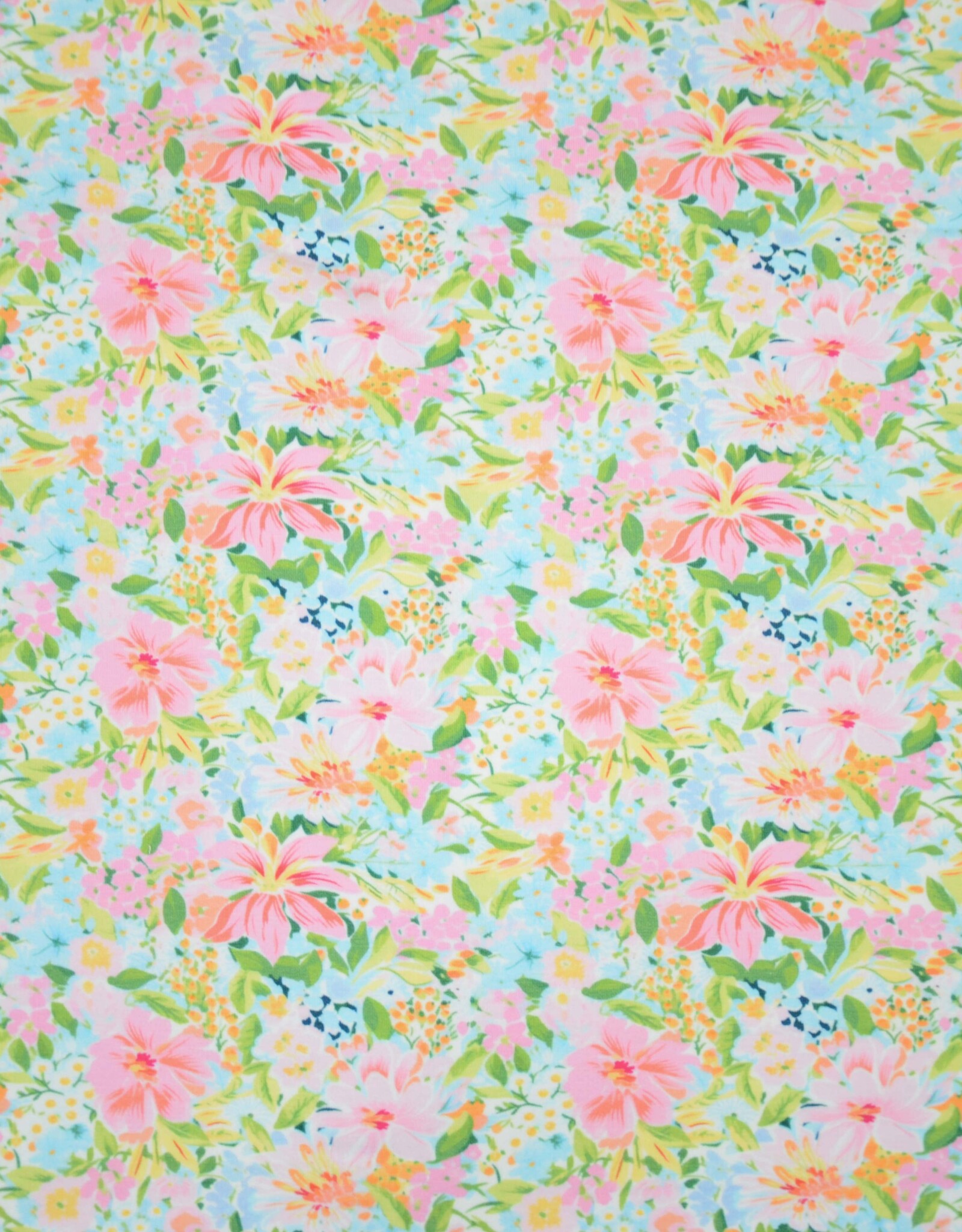 French terry Ada pastel gebloemd