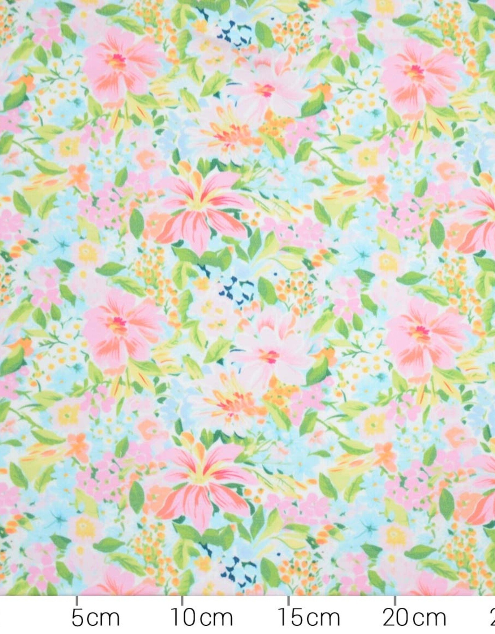 French terry Ada pastel gebloemd