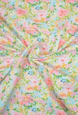 French terry Ada pastel gebloemd