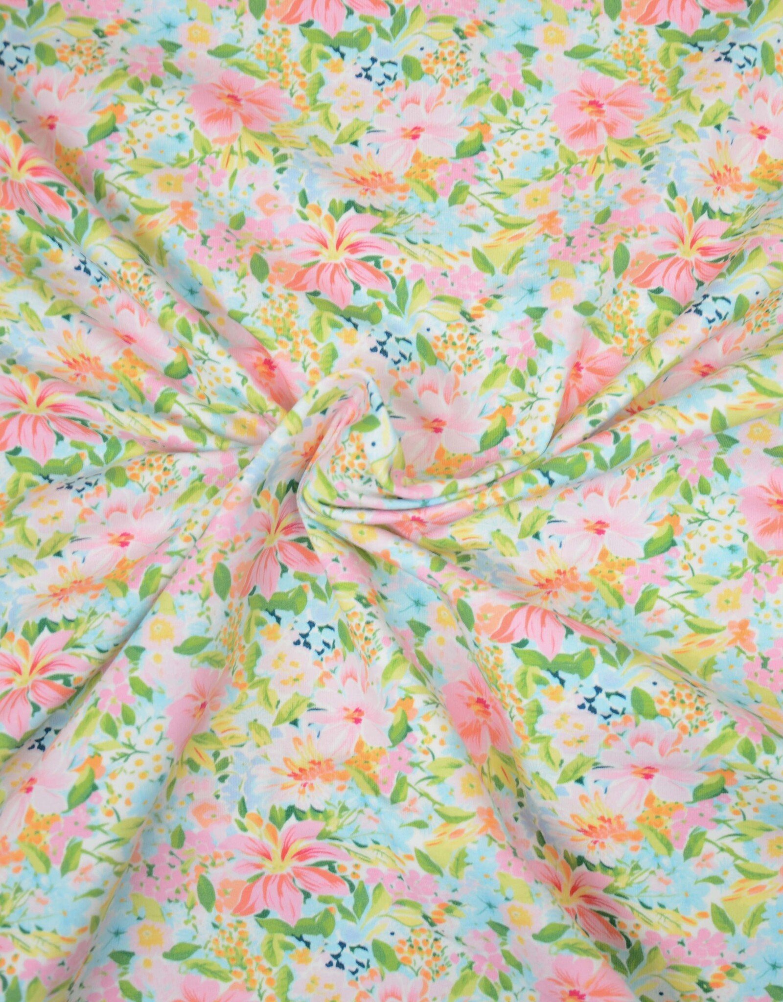 French terry Ada pastel gebloemd