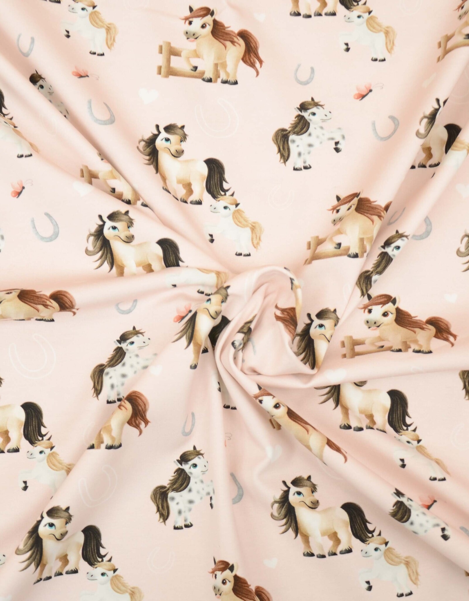 Katoenjersey Horse Love rose
