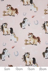 Katoenjersey Horse Love rose