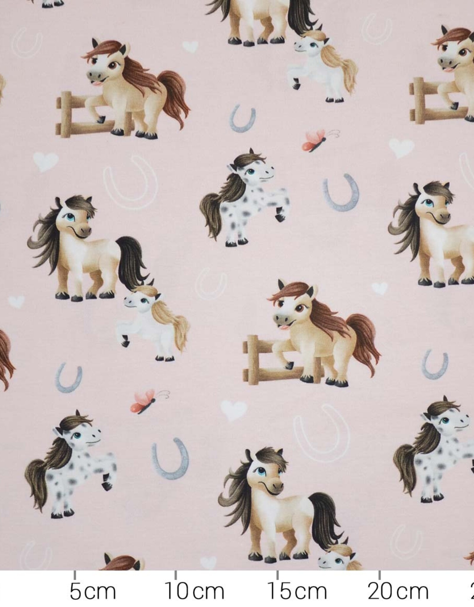 Katoenjersey Horse Love rose