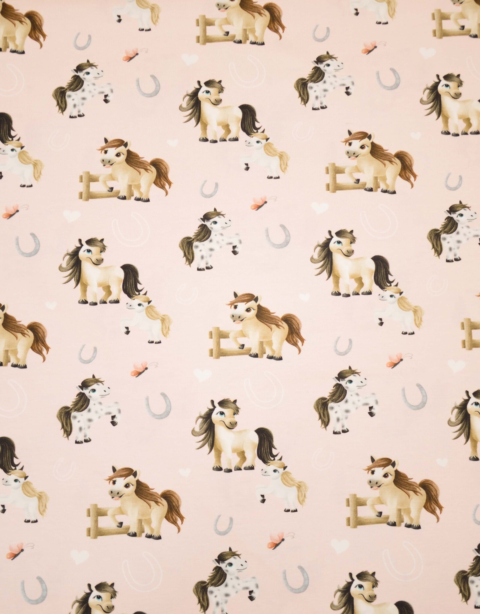 Katoenjersey Horse Love rose