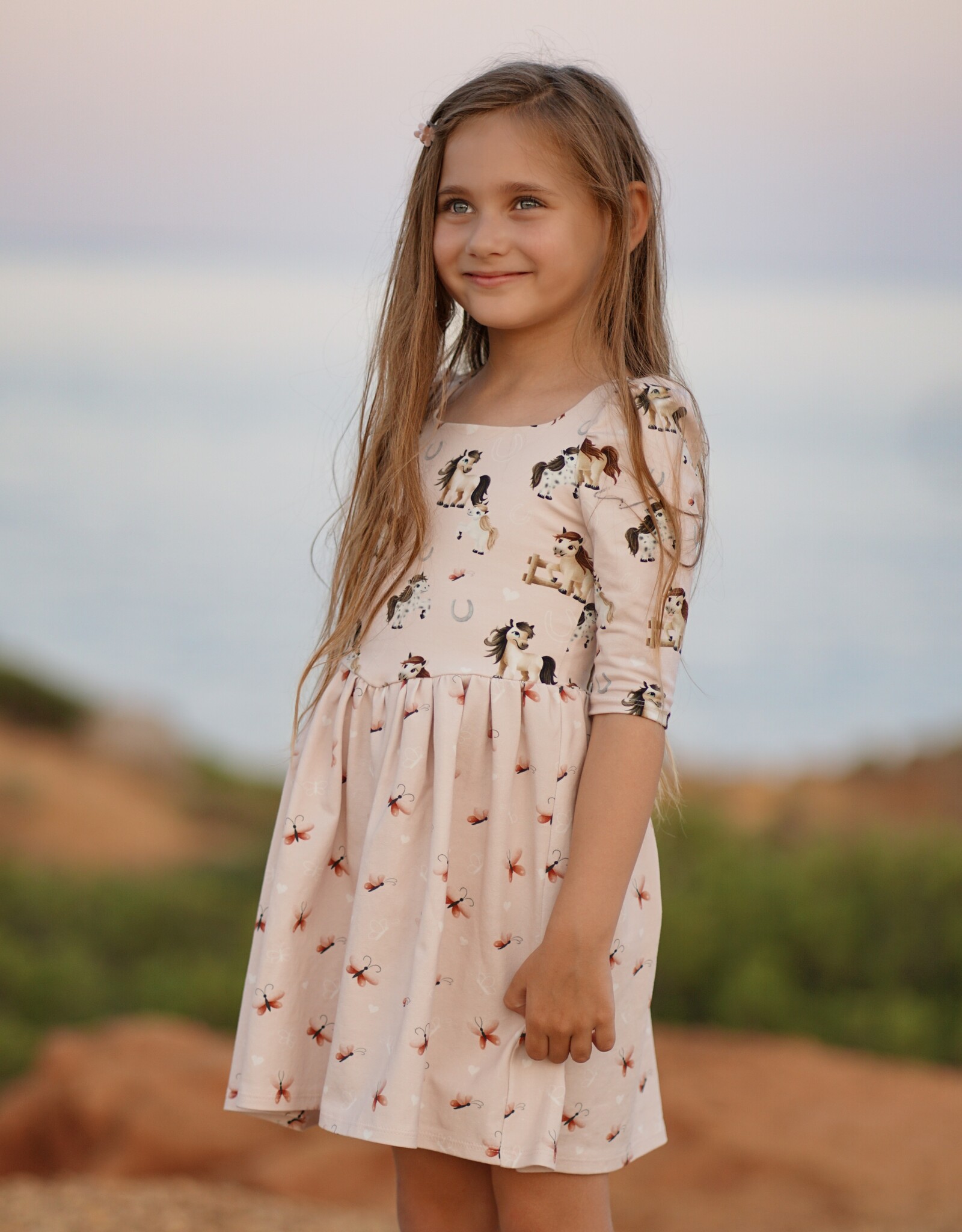 Katoenjersey Horse Love rose