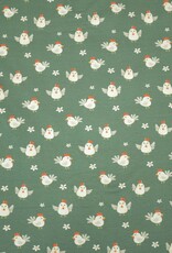 Katoenjersey Kleine Farm kippetjes groen