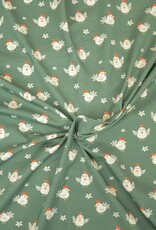 Katoenjersey Kleine Farm kippetjes groen