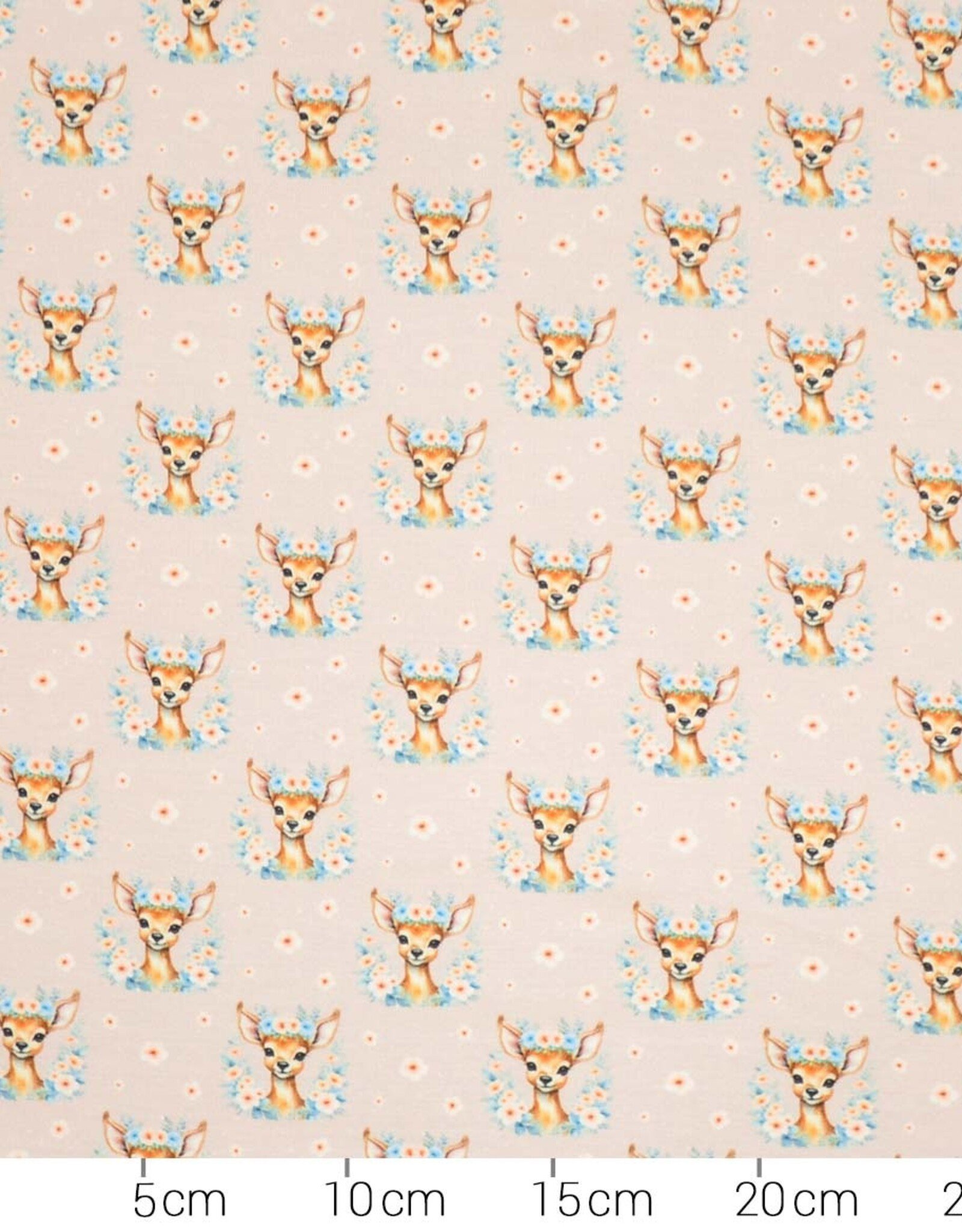 Katoenjersey Boho Reh retro hertjes