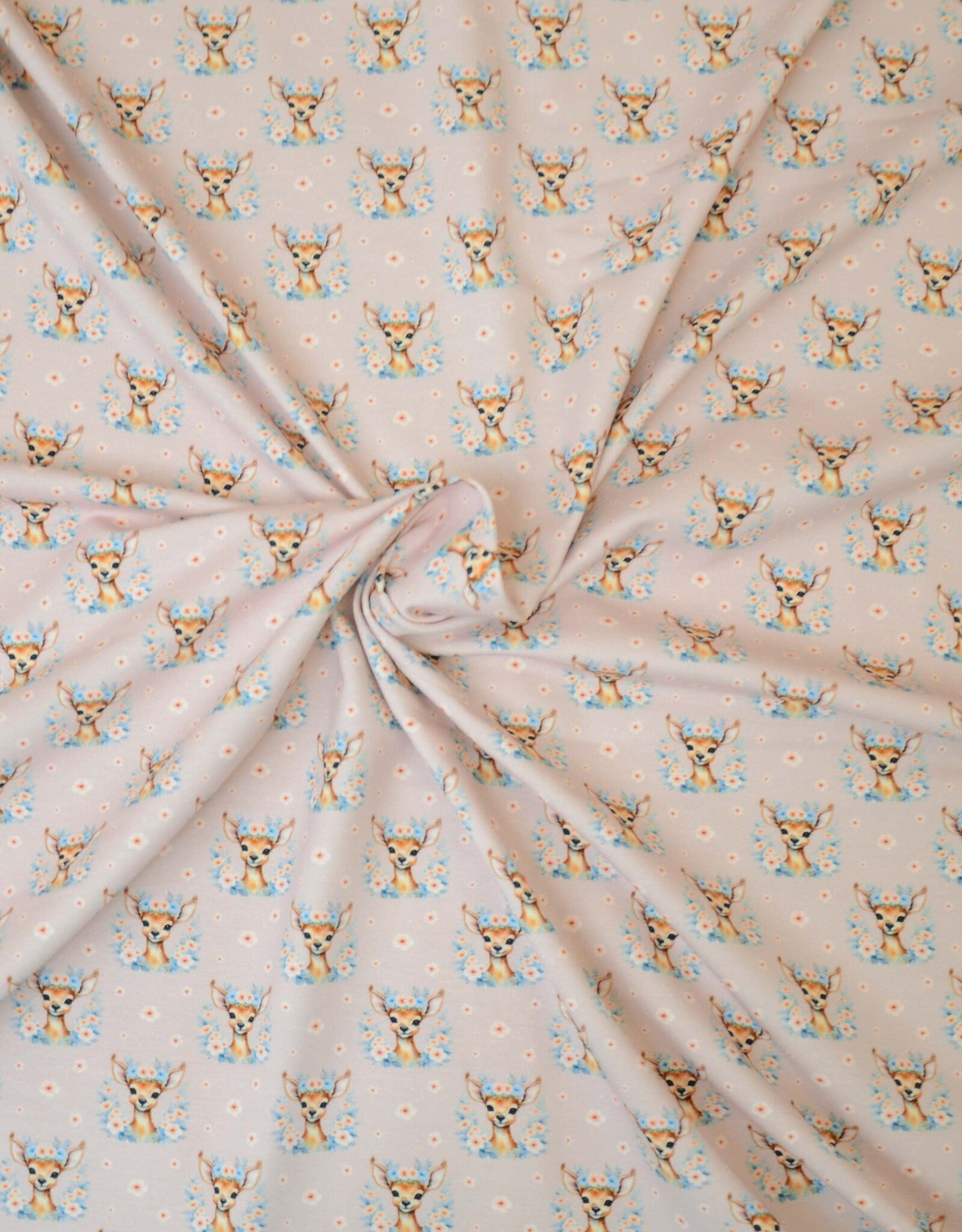 Katoenjersey Boho Reh retro hertjes