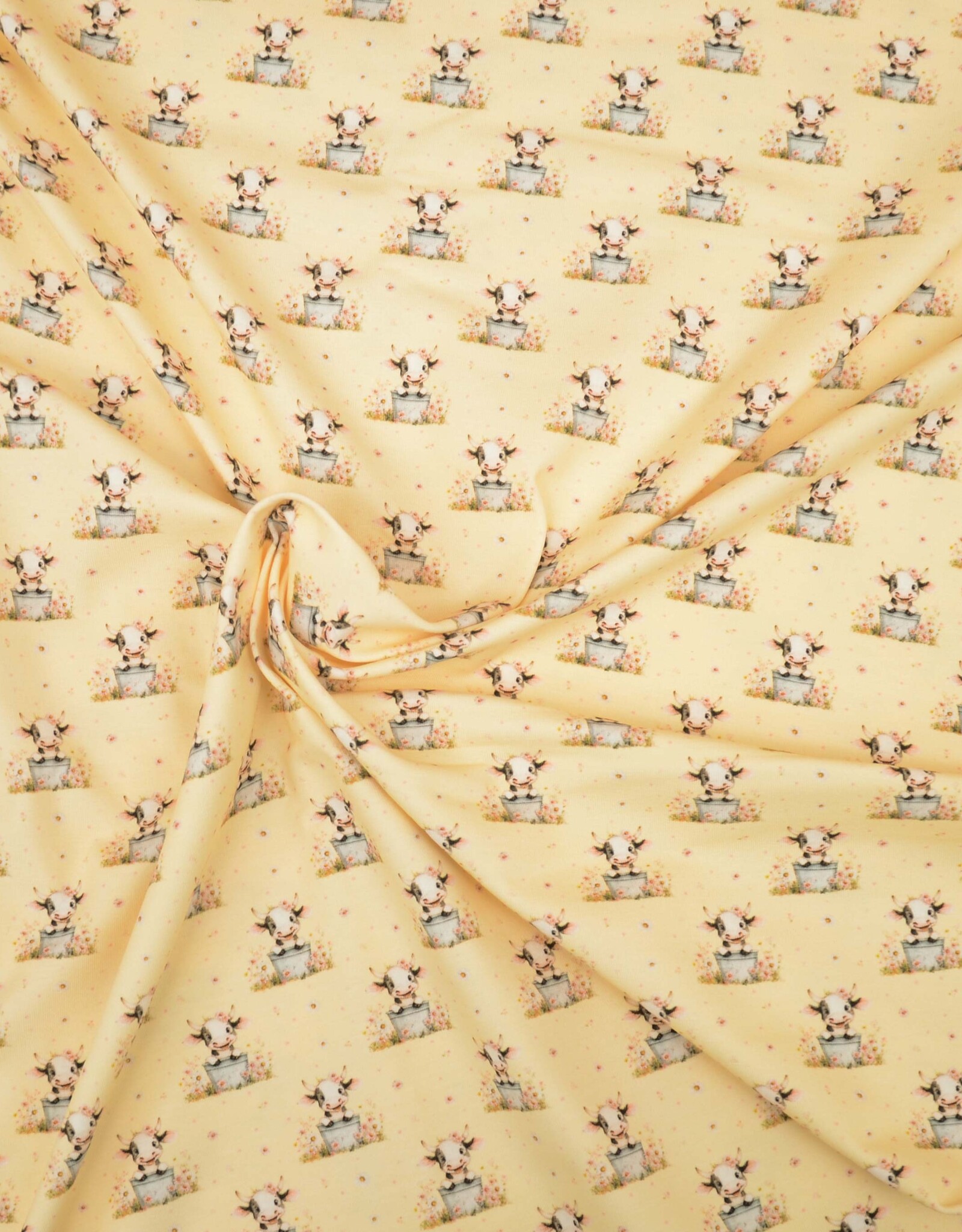 Katoenjersey Boho retro koetjes Ana