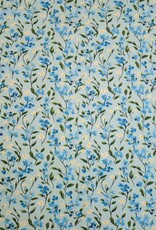 Katoenjersey gebloemd light blue