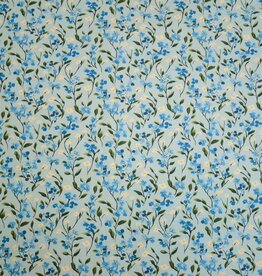 Katoenjersey gebloemd light blue