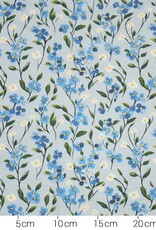 Katoenjersey gebloemd light blue