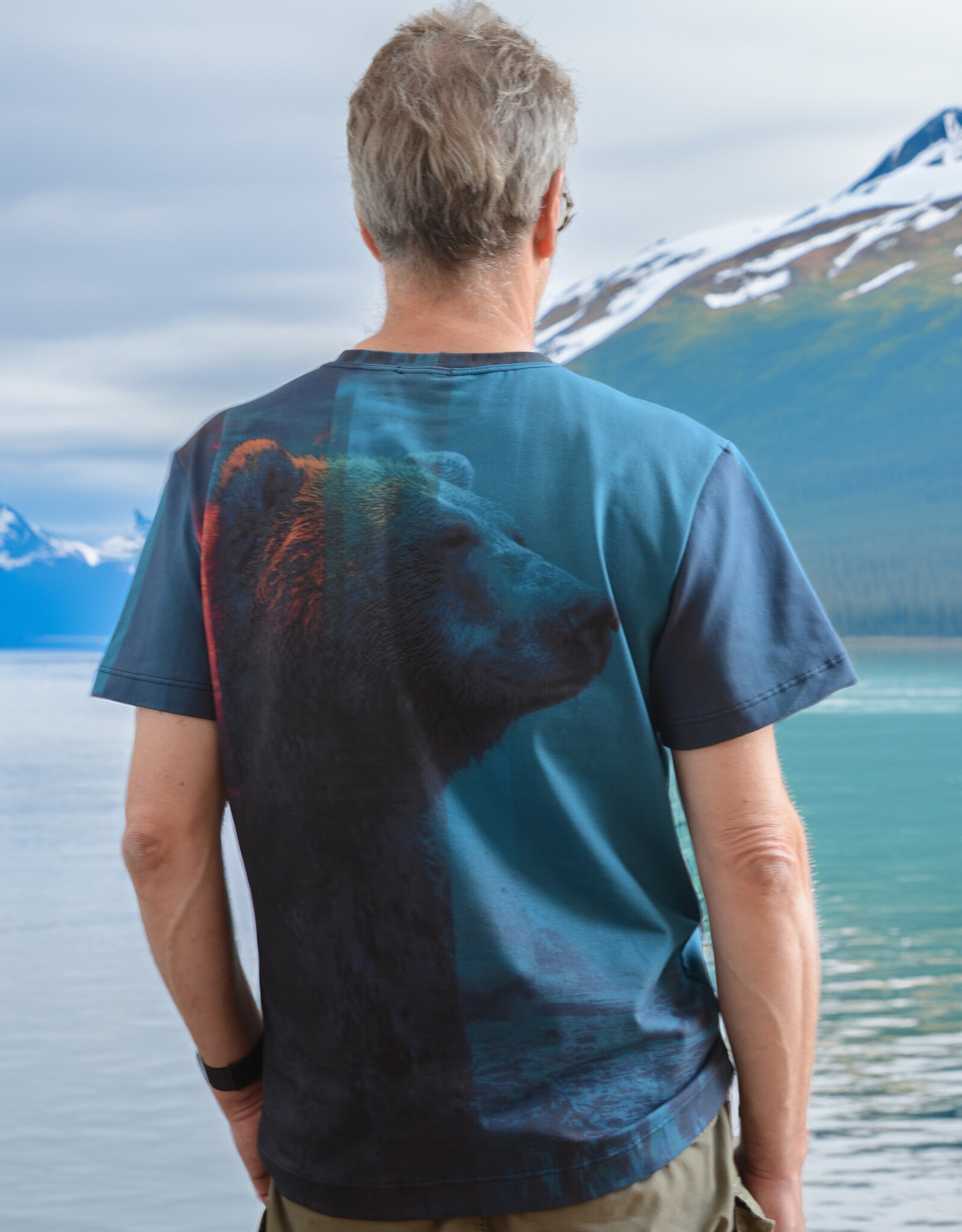 Paneel jersey Bruno bruine beer 110x150cm