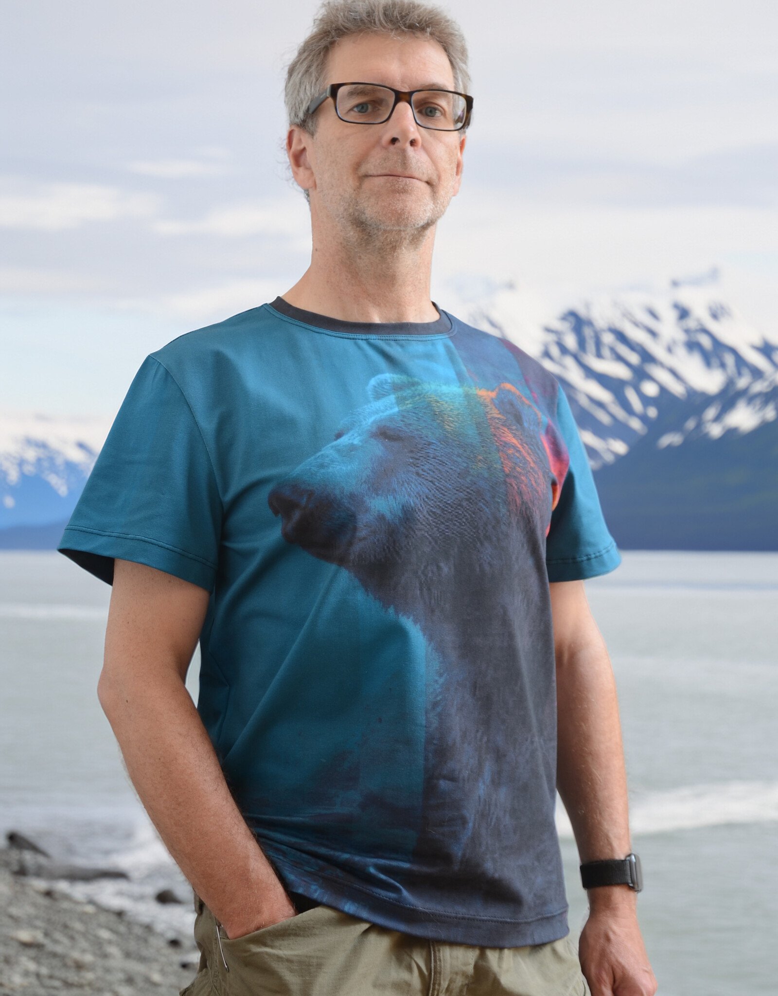 Paneel jersey Bruno bruine beer 110x150cm