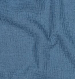 Double Gauze Uni jeansie blauw