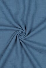 Double Gauze Uni jeansie blauw