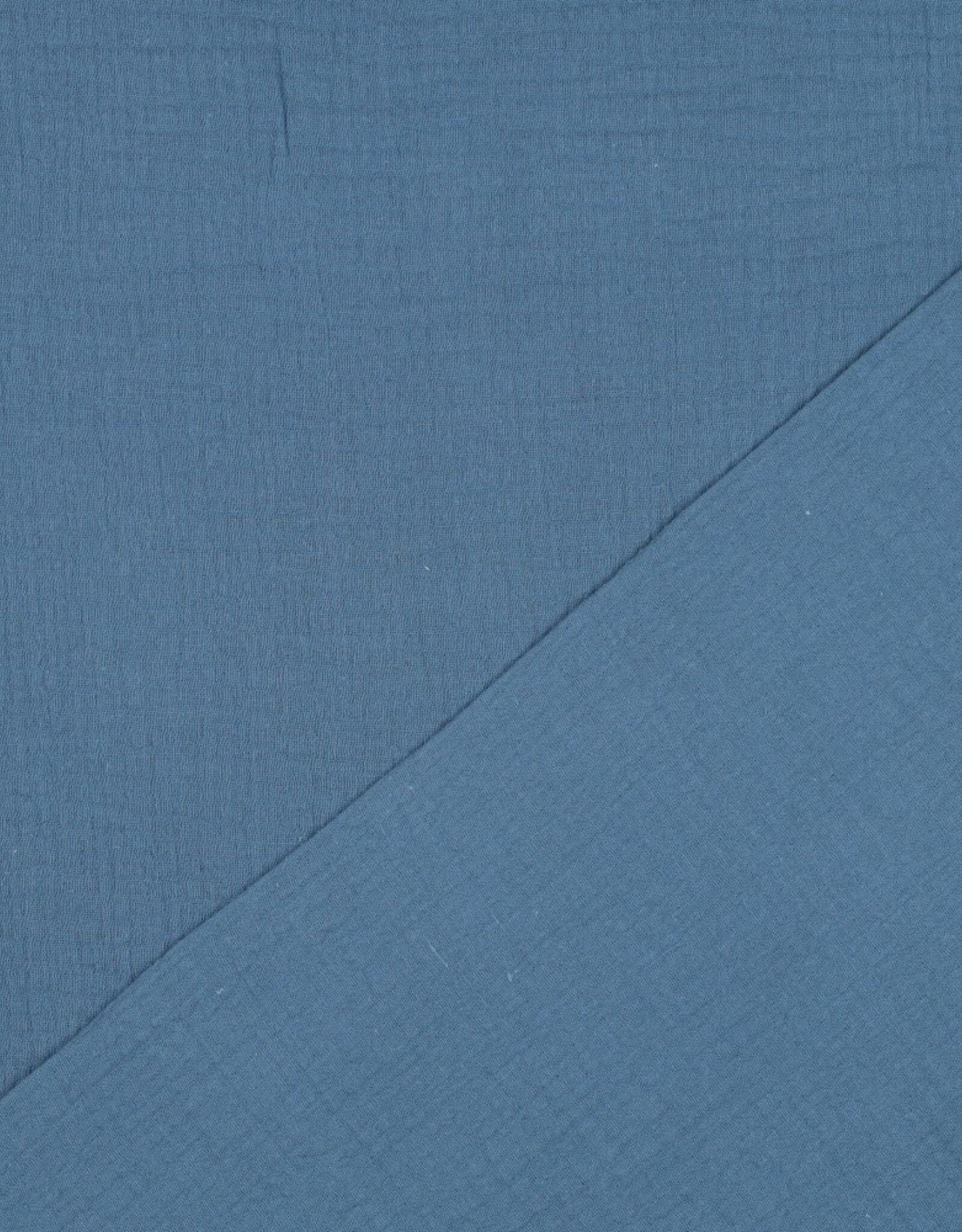 Double Gauze Uni jeansie blauw