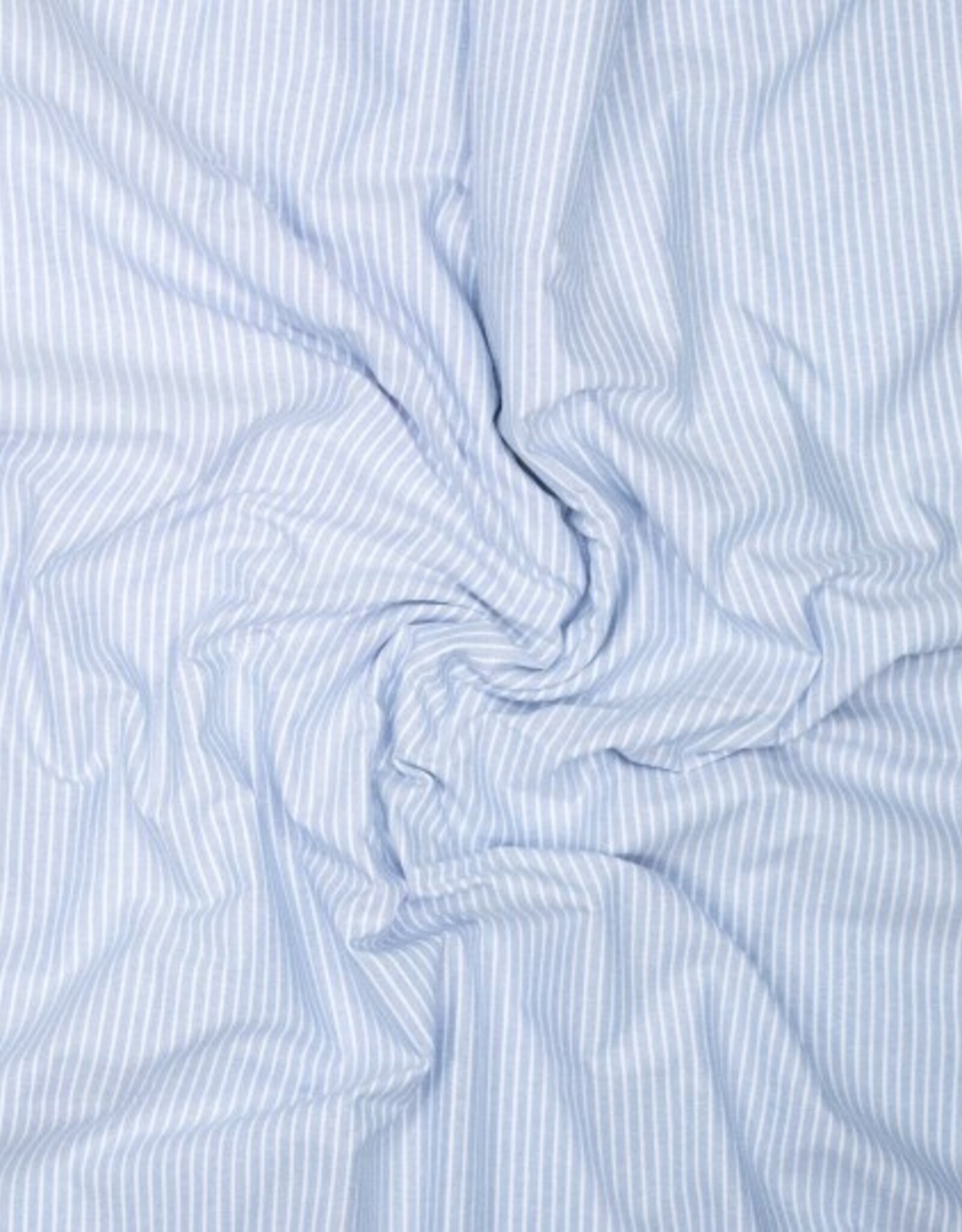 Oxford gestreept katoen lichtblauw/wit