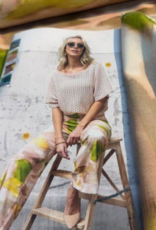 Viscose linnen gevlamde kleuren lime beige coraal - My Image