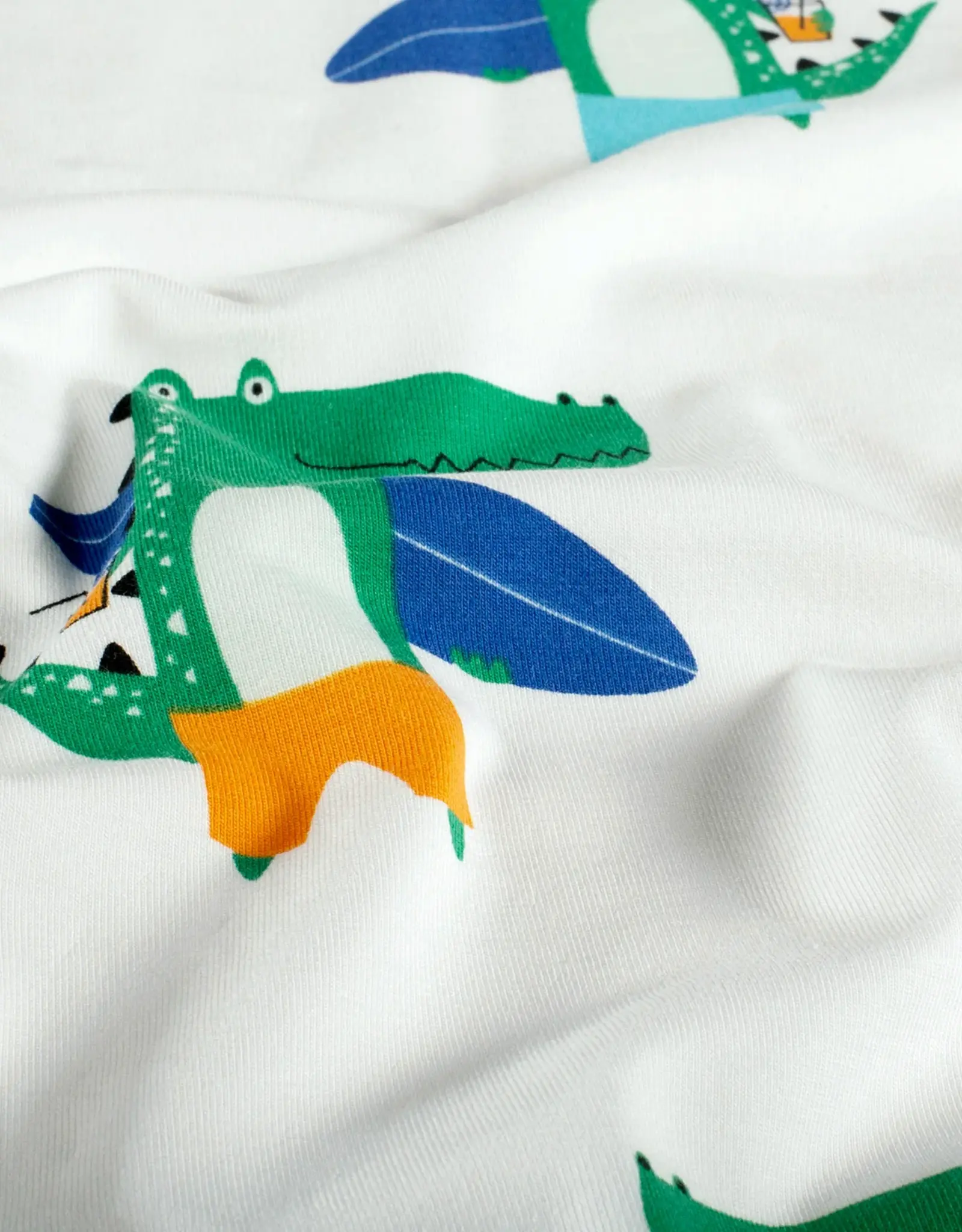 Katoenjersey surfing croco krokodil mint