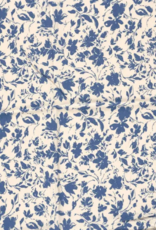 Bamboe poplin bedrukt gebloemd soft blue - My Image