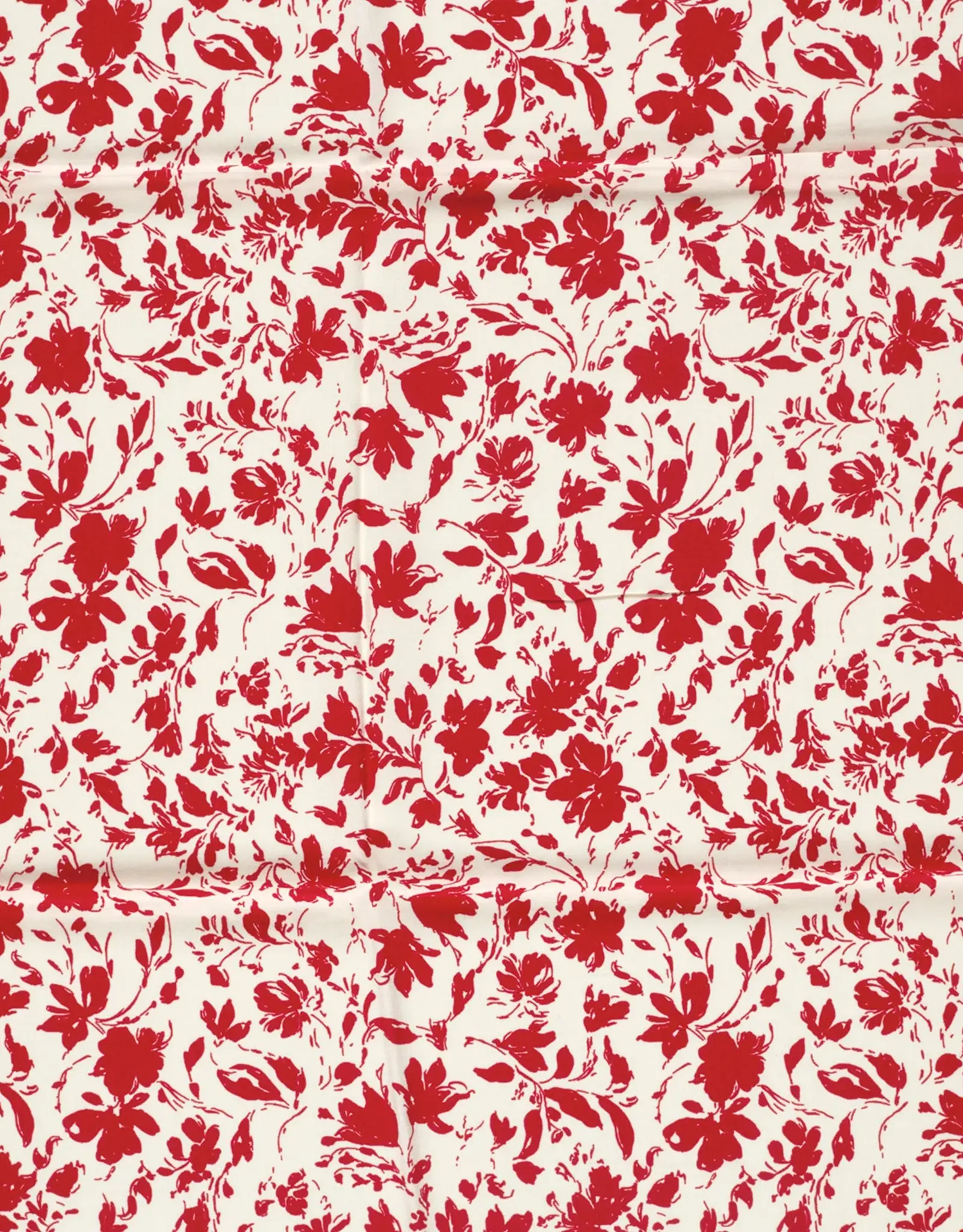 Bamboe poplin bedrukt gebloemd rood