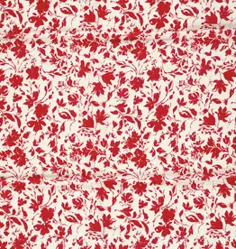 Bamboe poplin bedrukt gebloemd rood